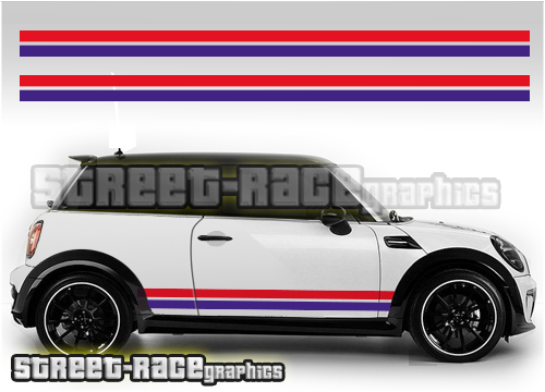 Mini side racing stripes 002