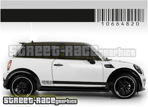 Mini side racing stripes 003 - barcode
