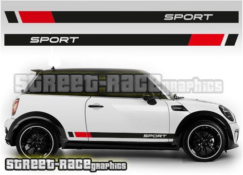 Mini side racing stripes 006