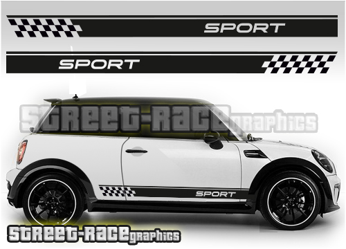 Mini side racing stripes 009