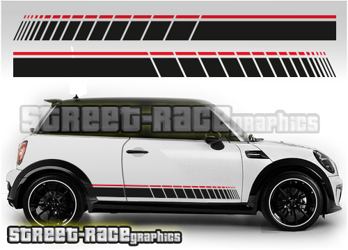 Mini side racing stripes 011