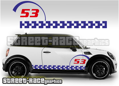 Mini side racing stripes 016C