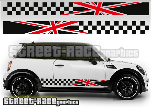 Mini side racing stripe 019 (Union Jack)