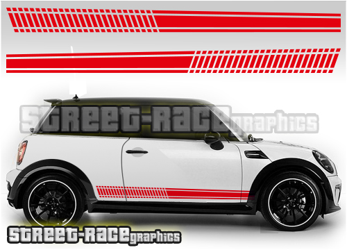 Mini side racing stripes 024