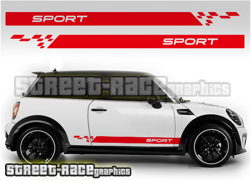 Mini side racing stripes 025