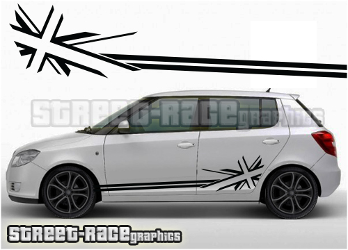 Skoda racing stripes 027 - Union Jack graphics