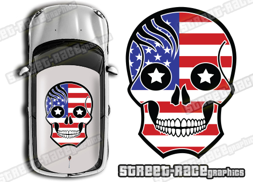 Roof SKULL 013 - USA flag