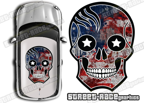 Roof SKULL 014 - USA flag