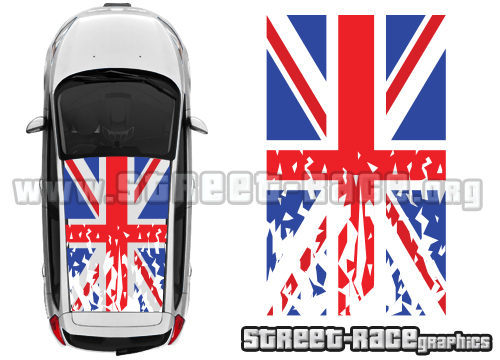 Seat Leon 006 Union Jack roof grunge graphics
