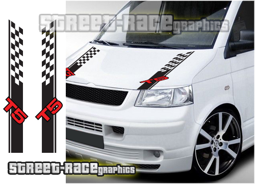VW transporter camper bonnet racing stripes T5 003a