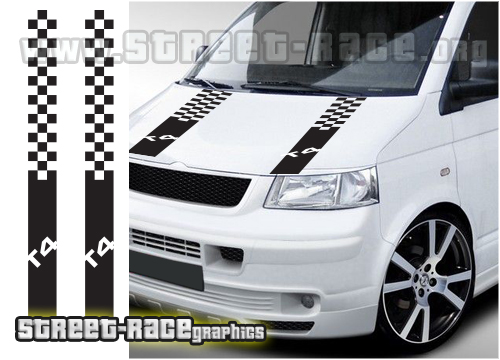 VW transporter camper bonnet racing stripes T4 004a
