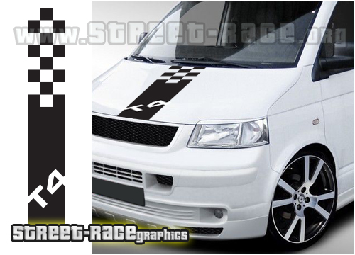 VW transporter camper bonnet racing stripes T4 004b