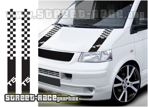 VW transporter camper bonnet racing stripes T5 004c