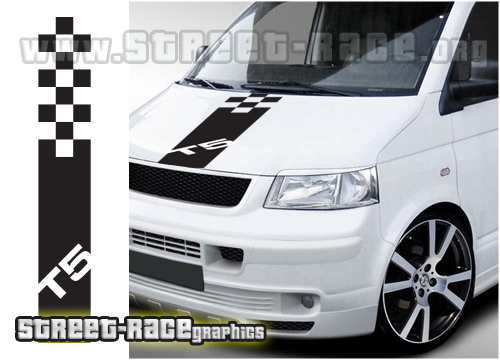 VW transporter camper bonnet racing stripes T5 004d