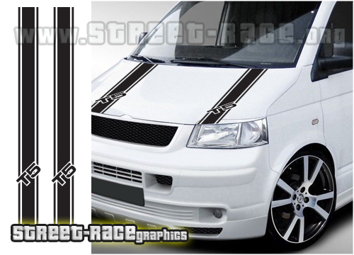 VW transporter camper bonnet racing stripes T5 005c