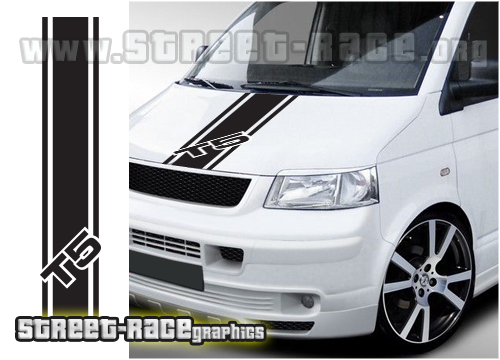 VW transporter camper bonnet racing stripes T5 005d