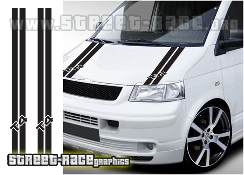 VW transporter camper bonnet racing stripes T4 006a