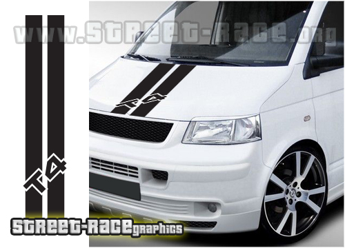 VW transporter camper bonnet racing stripes T4 006b