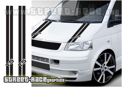 VW transporter camper bonnet racing stripes T5 006c