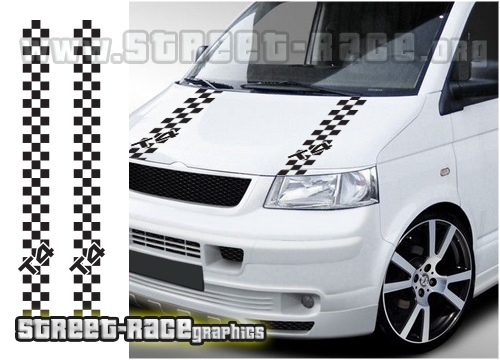 VW transporter camper bonnet racing stripes T4 007a