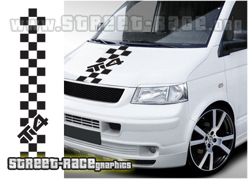 VW transporter camper bonnet racing stripes T4 007b