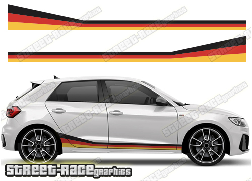 Audi A1 printed racing stripes 024 - German Flag