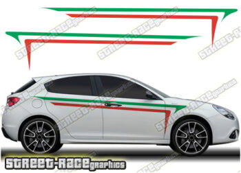 Alfa Romeo Giulietta racing stripes 024- Italian flag