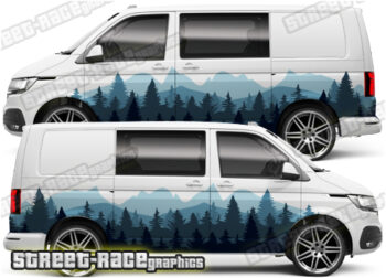 VW Transporter large mountain part wrap 058