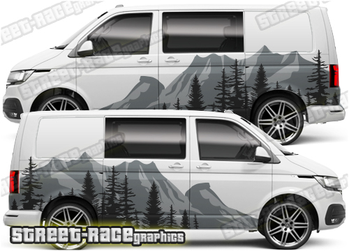 VW Transporter large mountain part wrap 073B