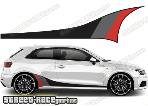 Audi A3 printed racing stripes 002