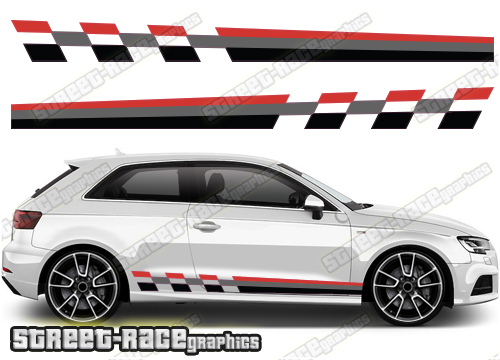 Audi A3 printed racing stripes 013