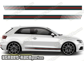 Audi A3 printed racing stripes 015 - GUCCI style