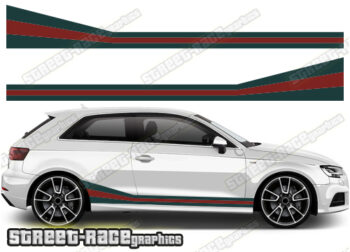 Audi A3 printed racing stripes 016 - GUCCI style