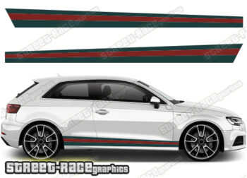 Audi A3 printed racing stripes 017 - GUCCI style