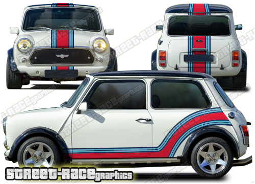 Mini Martini racing stripes 008 - Austin Mini Classic