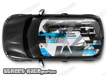 012 - Abstract print car roof wrap