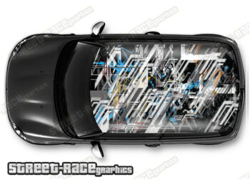 016 - Abstract print car roof wrap