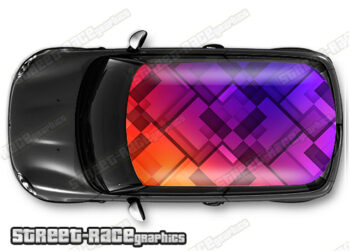 017 - Abstract print car roof wrap
