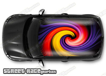 019 - Abstract print car roof wrap
