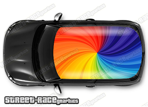 021 - Abstract print car roof wrap