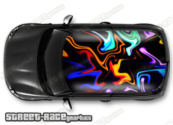 022 - Abstract print car roof wrap