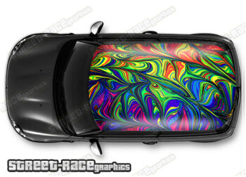 026 - Abstract print car roof wrap