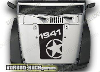 Jeep Wrangler bonnet / hood stickers 001 :: USMC 1941