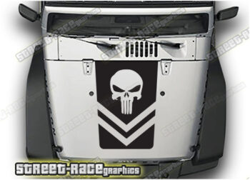 Jeep Wrangler bonnet / hood stickers 003 :: PUNISHER