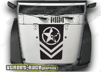 Jeep Wrangler bonnet / hood stickers 007 :: PUNISHER USMC