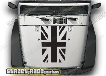Jeep Wrangler bonnet / hood stickers 009 :: UK UNION JACK flag