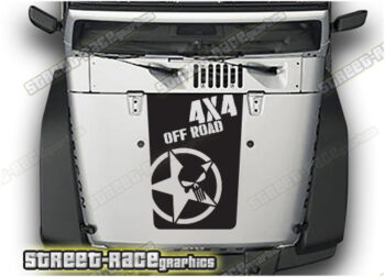 Jeep Wrangler bonnet / hood stickers 010 :: USMC PUNISHER