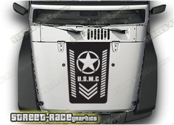 Jeep Wrangler bonnet / hood stickers 016 :: USMC