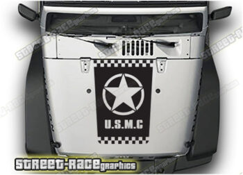 Jeep Wrangler bonnet / hood stickers 017 :: USMC