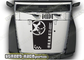 Jeep Wrangler bonnet / hood stickers 018 :: USMC